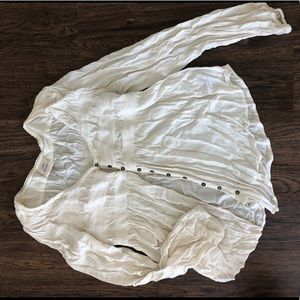 Cream button up top